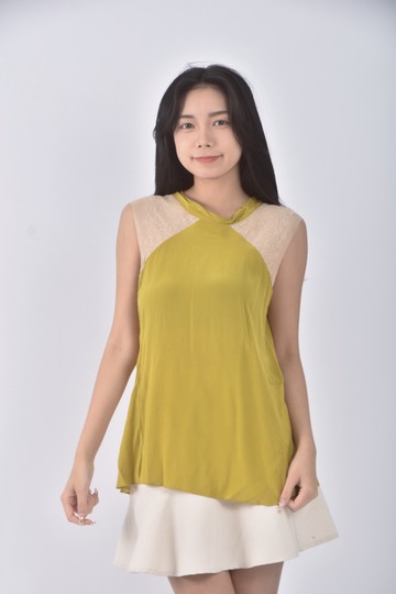 (S) schumacher無袖黃色上衣