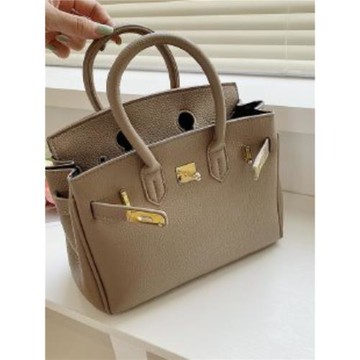 網紅高級感荔枝紋大容量手提包包女2026新款潮時尚單肩斜挎凱莉