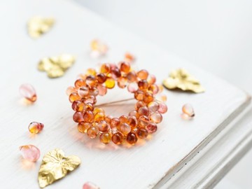 【胸針・S尺寸】夕陽 桂花 圓環