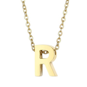 台灣客製化鏈長項鍊 純鋼字母R金色鎖骨項鏈－DUSHA ACCESSORY 杜莎飾品