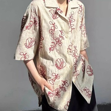 唐裝男夏季薄款中國風亞麻襯衫復古風茶服大尺碼青年漢服短袖t恤潮