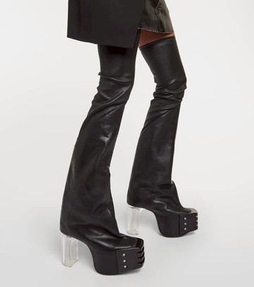 Rick Owens Platform leather over-the-knee boots