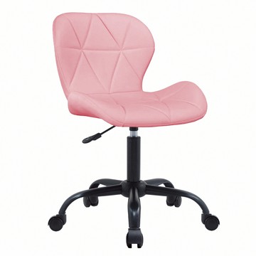 E-home Goffney加夫尼PU軟墊黑腳電腦椅-五色可選粉紅