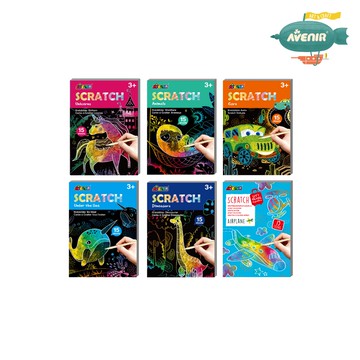 德國 Avenir Kids - 迷你口袋刮畫系列(全系列6款,不含公主)-海洋/恐龍/動物/汽車/獨角獸/飛機