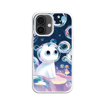 iPhone 16 SolidX 白 - Little Oil Art 小油画 - 泡泡宇宙