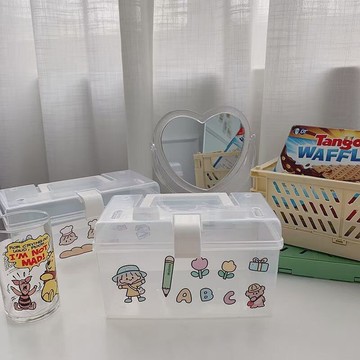 🎀甄選好物🎀美術生工具箱美甲收納箱子指甲油收納美甲收納盒磁力片卡片盒子