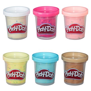 Hasbro 孩之寶 Play-Doh 培樂多 紙花黏土補充罐6色組  米色 + 粉色 + 藍色  336g  1組