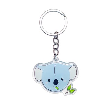考拉壓克力鑰匙扣，雙面環氧樹脂墜飾，卡哇伊可愛考拉情人禮物
