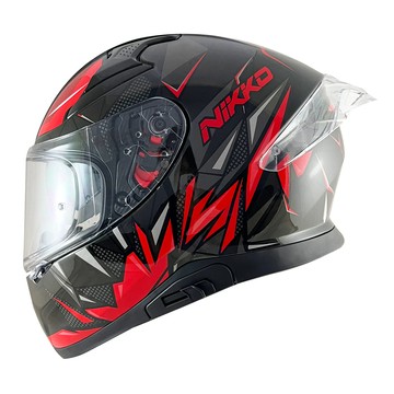 NIKKO 安全帽 N-812 N812 #4蟲禍幻魔 黑紅 內墨鏡 耳機槽設計 全拆洗 全罩
