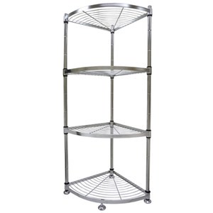 典雅不鏽鋼四層落地轉角架