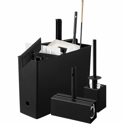 アイリスオーヤマ 清掃用品 フローリングワイパー 家じゅうお掃除9点セット まとめて収納可能 清掃セット モップ リビング ブラック SSE-9B