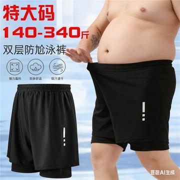 加肥大碼泳褲防尷尬短袖泳衣男士防曬游泳水上樂園漂流裝備套裝