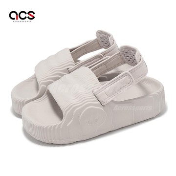 adidas 涼鞋 Adilette 22 XLG W 女鞋 米白 魔鬼氈 厚底 地形圖 涼拖鞋 愛迪達 IE5651