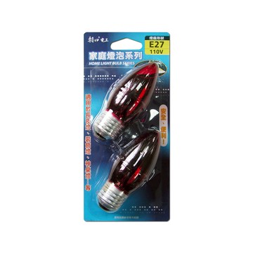 [寶旺旺]朝日電工 15W大尖燈泡紅色2入E27 E27-115R-2