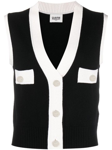 Claudie Pierlot - Sleeveless Knit Jumper - women - Viscose/Polyamide/Wool/Cashmere - 36 - Black
