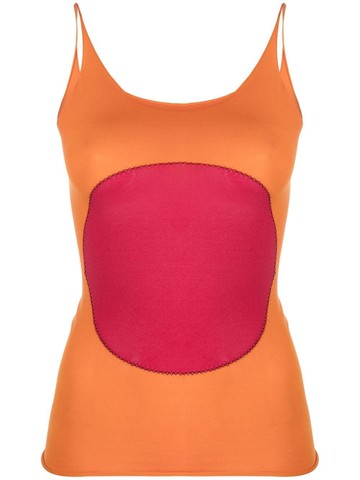 Marni - contrast-patch cami top - women - Polyamide - 42 - Orange