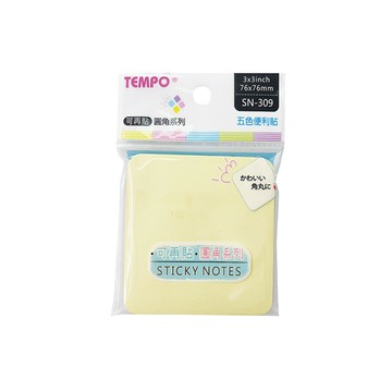 【史代新文具】節奏TEMPO SN-309 混五色 圓角便利貼 (100張/包)