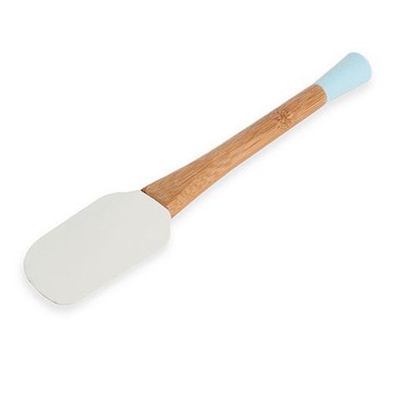 《Luigi Ferrero》Norsk不沾鍋竹柄窄面矽膠刮刀(象牙灰27cm)