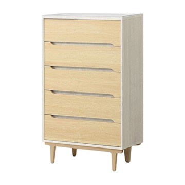 文創集 菲可2.6尺岩板五抽雙色斗櫃-79x40x125cm免組