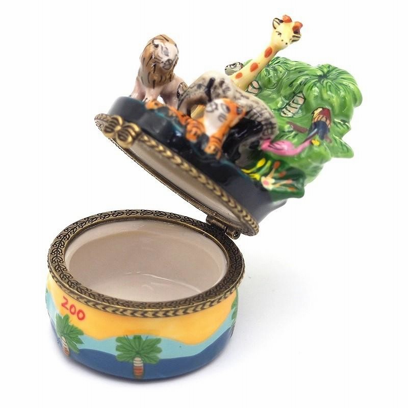 【 お宝品 】猫 かたつむり ポタリーケース 陶磁器 ポタリー ミニケース （ZOO） 小物入れ ギフトボックス 陶器