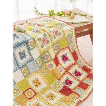 蘇蘇姐家四方拼花毯手工DIY編織鉤針毯子毛線團自制材料包