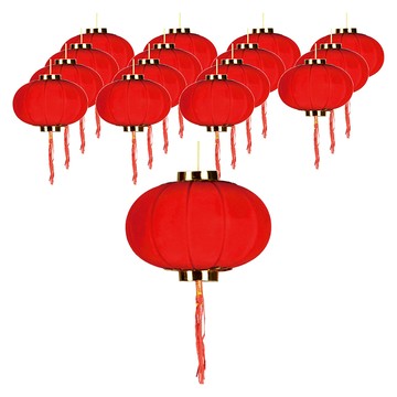 小麥購物 春節裝飾植絨小燈籠 7 L2005 16個  紅色  6 x 6 x 5.5cm