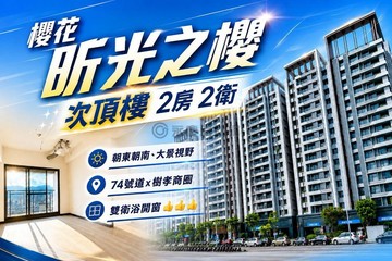 櫻花昕光之櫻｜大二房二衛平車角間山景視野樹孝商圈｜台中市太平區育才路
