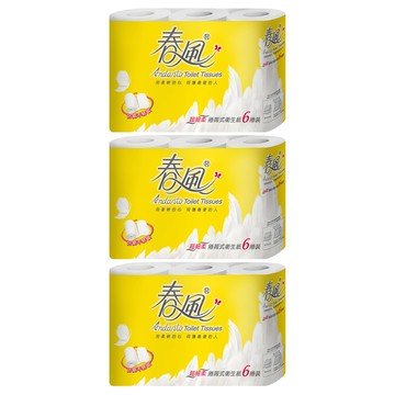 春風 捲筒式花紋衛生紙 270張  6捲  3袋