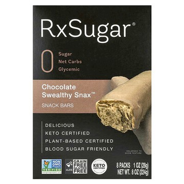 RxSugar, Swealthy Snax，巧克力味，8 包，每包 1 盎司（28 克）