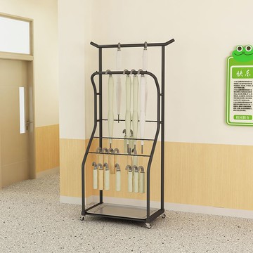 鐵藝移動雨傘架家用落地衣帽架現代多功能收納架臥室掛衣架WW101公司貨