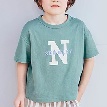 日本千趣會 - 純棉落肩北歐風印花短袖上衣-N-綠