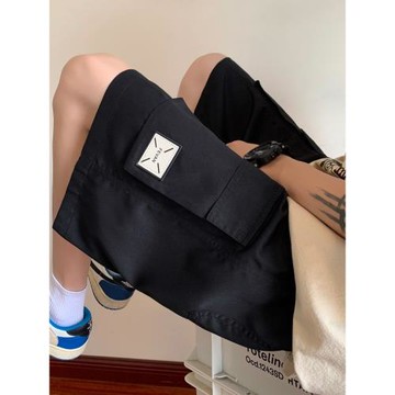 工裝短褲男士五分褲子日系潮牌寬松運動褲直筒休閑褲青少年大褲衩