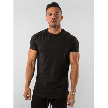 2025新款歐美大碼男士純色上衣夏季健身運動短袖t恤Men's T-Shirt