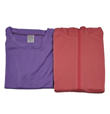 MI MI LEO 台灣製 機能防曬組2件組  XL  L  粉桃色  防曬外套 XL 粉桃色 + 路跑螢光T恤 L 螢光紫