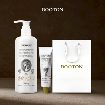 快速出貨【ROOTON】生日快樂！身體保養組－淨粹植潤身體乳300ml+淨粹植潤護手霜50ml+燙金禮袋(療癒香氛生日禮物)