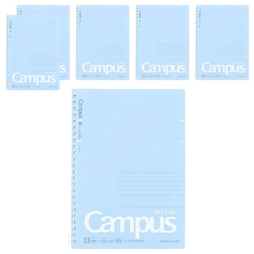 KOKUYO 國譽 Campus B5軟線圈點線筆記本 可折疊輕巧 可撕式內頁設計  藍色  6本