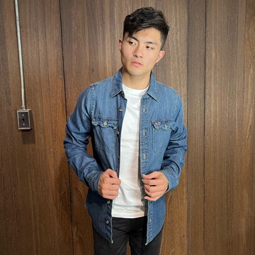 美國百分百【全新真品】Hollister Co. 長袖襯衫 HCO 男 海鷗 牛仔布 雙口袋 藍色牛仔 M號 A642