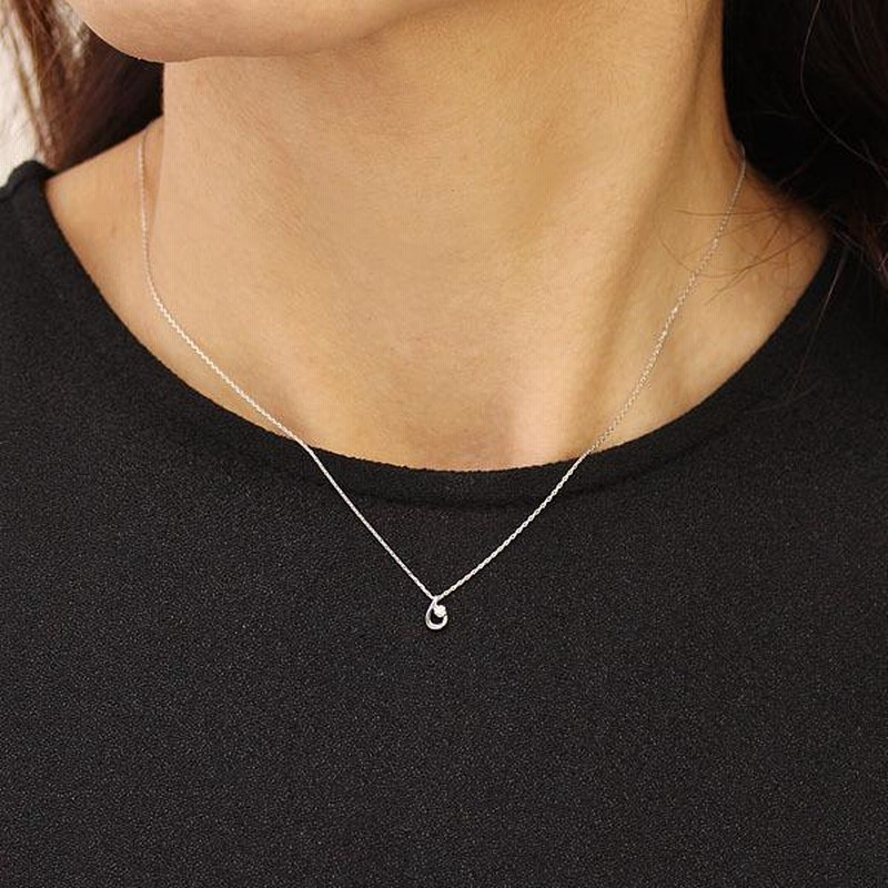 K18 一粒 ダイヤモンド ネックレス ホワイトゴールド 18金 18k