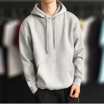 【秋冬】季薄款加绒卫衣男士连帽潮流帽衫新款外套纯色套头衫学生韩版長袖t恤 学T 帽T 上衣 男裝