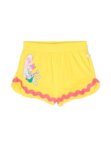 Billieblush - x Disney Daisy Duck-print shorts - kids - Cotton - 6 - Yellow