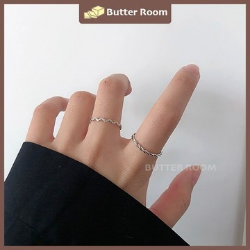 ✨簡約波浪開口戒指兩件組✨ 台灣出貨 戒指 飾品 細戒 尾戒 關節戒 韓版 簡約 開口戒指 食指戒指 韓系 尾戒