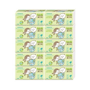 Watsons蒲公英 環保式抽取衛生紙 (100抽X10包/共7串一箱)