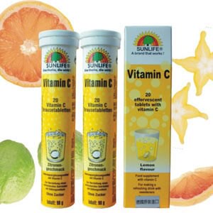 德國SUNLIFE  維他命C發泡錠(檸檬) 20顆