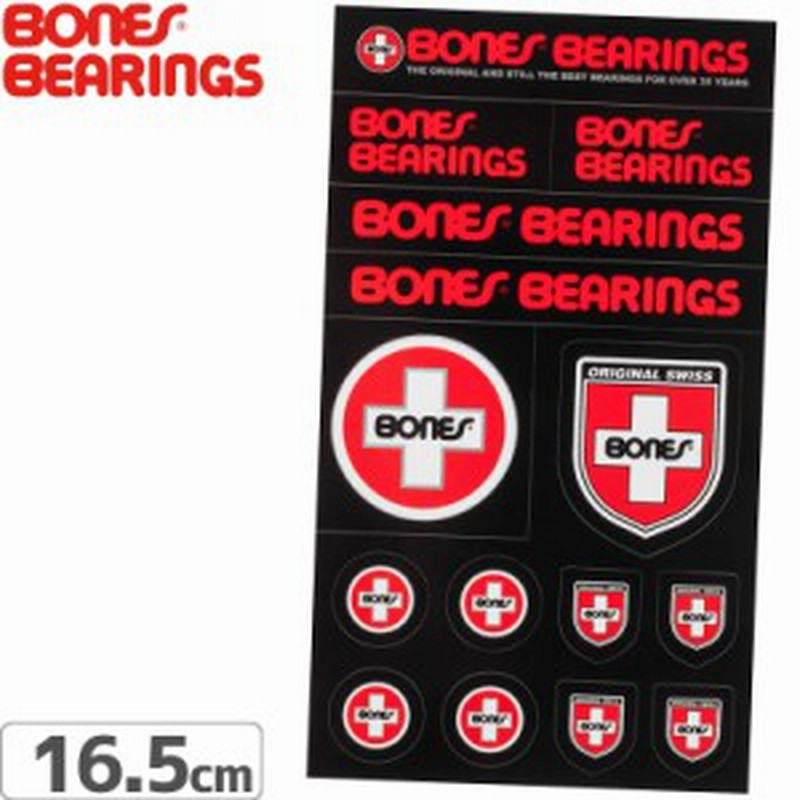 スケボー BONES ステッカー ボーンズ BONES BEARINGS SWISS MULTI STICKER 16.5cm x 9.5cm  NO52 通販 LINEポイント最大1.0%GET | LINEショッピング