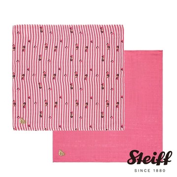 STEIFF 德國金耳釦泰迪熊 二件式用餐圍巾 口水巾 拍嗝巾
