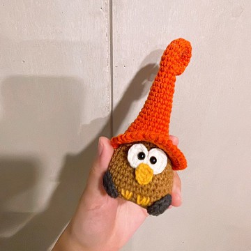 手工鉤織-森林系魔法貓頭鷹 創意玩偶/吊飾鑰匙圈/居家擺件