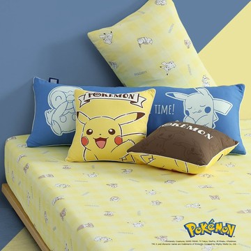 【Pokémon寶可夢官方授權】元氣萌伴冰絲涼感方型抱枕－38*38cm