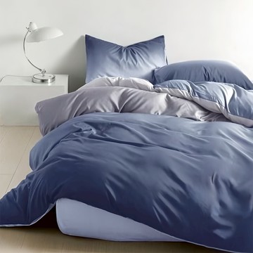 台灣 AGAPE 100%舒柔棉床包 + 枕套 2個  Queen Size  漸層深藍