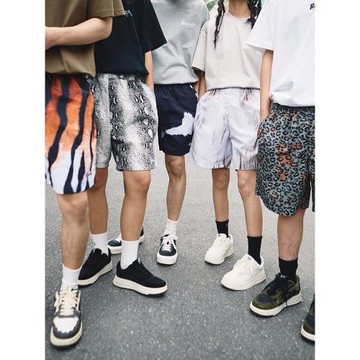 Remedy夏季動物紋沙灘運動五分褲子美式潮牌速干尼龍休閑短褲男女