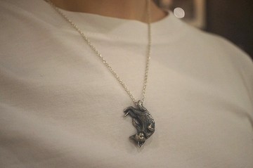 925 純銀熟睡貓吊咀 (P44) -不包括銀鏈-手作